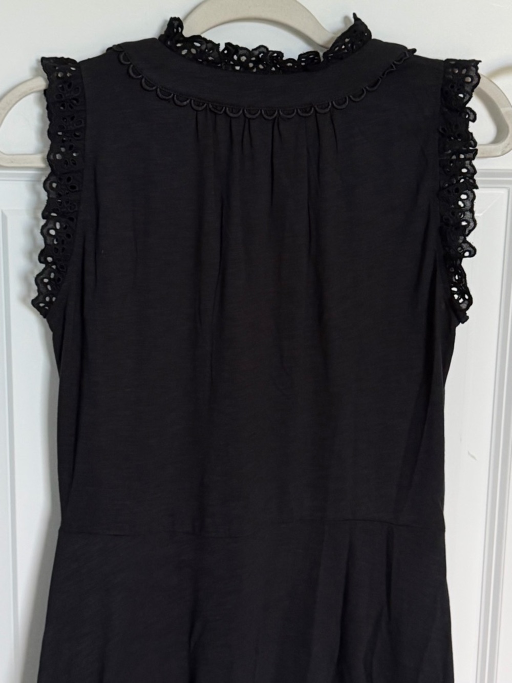 BODEN Black Aria Broderie Trim Midi Dress Size 4R 54744 - Picture 9 of 14